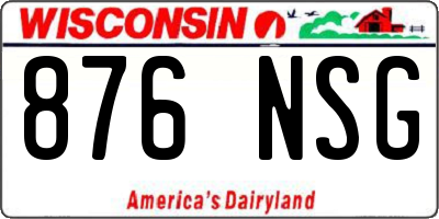 WI license plate 876NSG