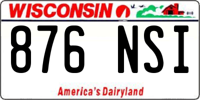 WI license plate 876NSI