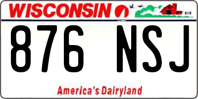 WI license plate 876NSJ