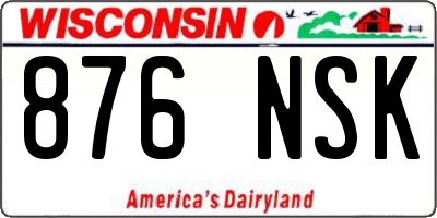 WI license plate 876NSK