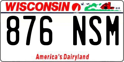 WI license plate 876NSM