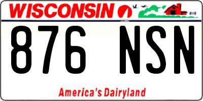 WI license plate 876NSN