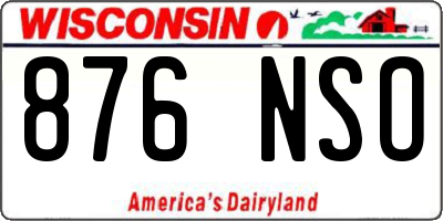 WI license plate 876NSO