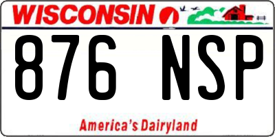 WI license plate 876NSP
