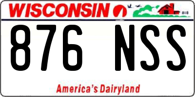 WI license plate 876NSS