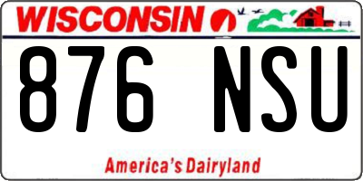 WI license plate 876NSU