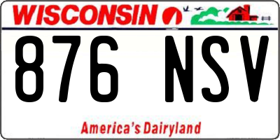 WI license plate 876NSV