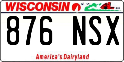 WI license plate 876NSX
