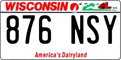 WI license plate 876NSY