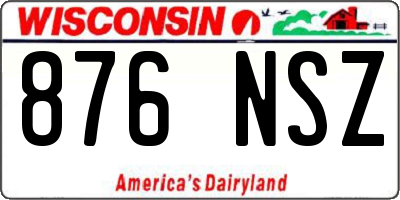 WI license plate 876NSZ
