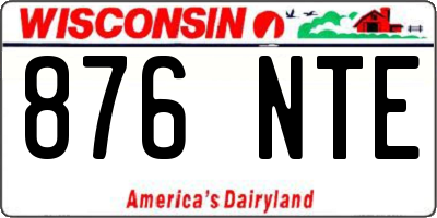 WI license plate 876NTE