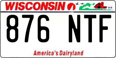 WI license plate 876NTF
