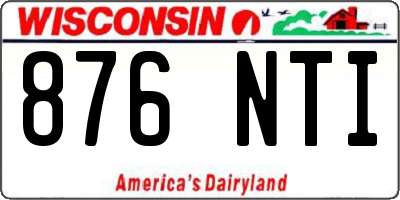 WI license plate 876NTI