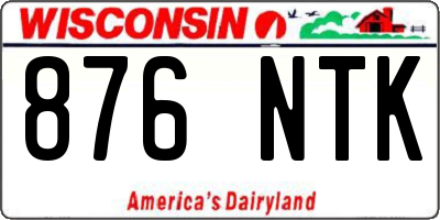WI license plate 876NTK