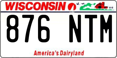 WI license plate 876NTM