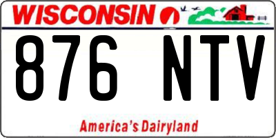 WI license plate 876NTV