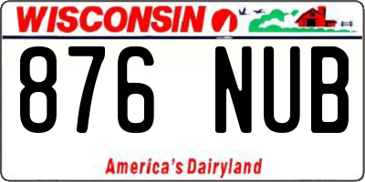 WI license plate 876NUB