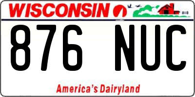 WI license plate 876NUC