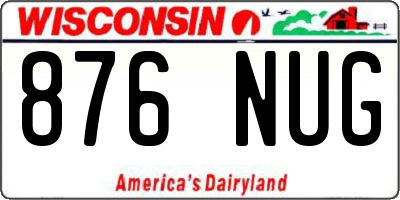 WI license plate 876NUG