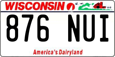 WI license plate 876NUI