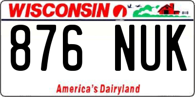 WI license plate 876NUK