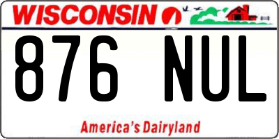 WI license plate 876NUL