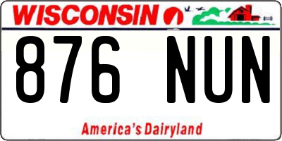 WI license plate 876NUN