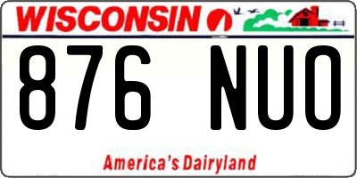 WI license plate 876NUO