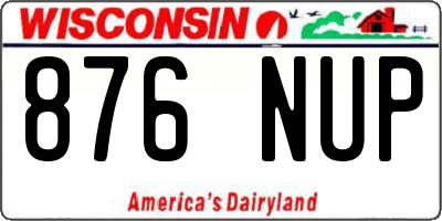 WI license plate 876NUP