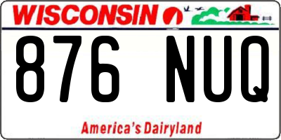 WI license plate 876NUQ