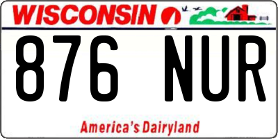 WI license plate 876NUR