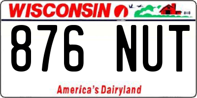 WI license plate 876NUT