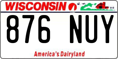 WI license plate 876NUY