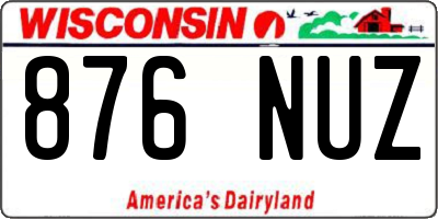 WI license plate 876NUZ