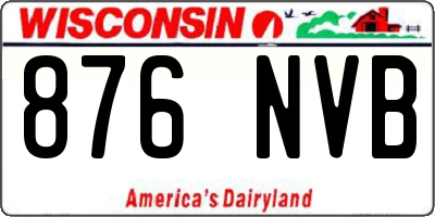 WI license plate 876NVB
