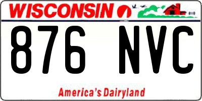 WI license plate 876NVC