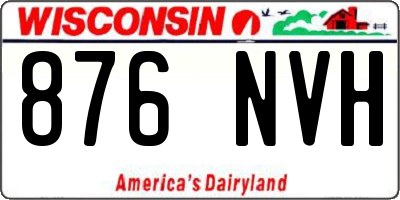 WI license plate 876NVH