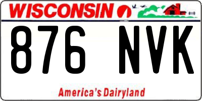 WI license plate 876NVK