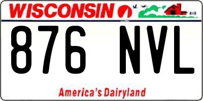 WI license plate 876NVL