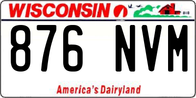 WI license plate 876NVM