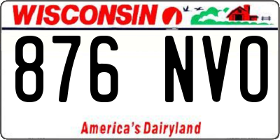 WI license plate 876NVO