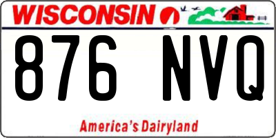 WI license plate 876NVQ