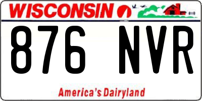 WI license plate 876NVR