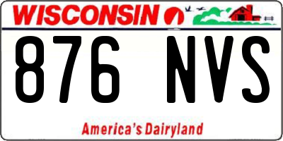 WI license plate 876NVS
