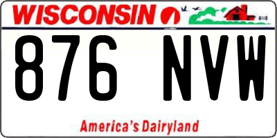 WI license plate 876NVW