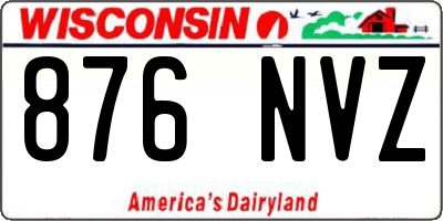 WI license plate 876NVZ