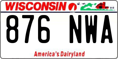 WI license plate 876NWA
