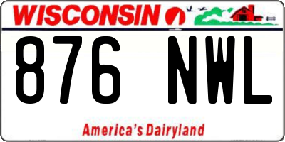 WI license plate 876NWL