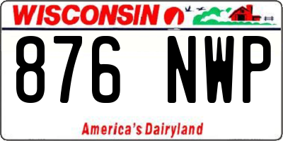 WI license plate 876NWP