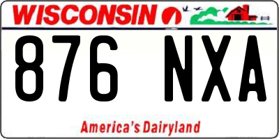 WI license plate 876NXA